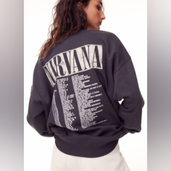 NIRVANA Tops - Nirvana x H&M Crewneck Sweatshirt (2023), NEW